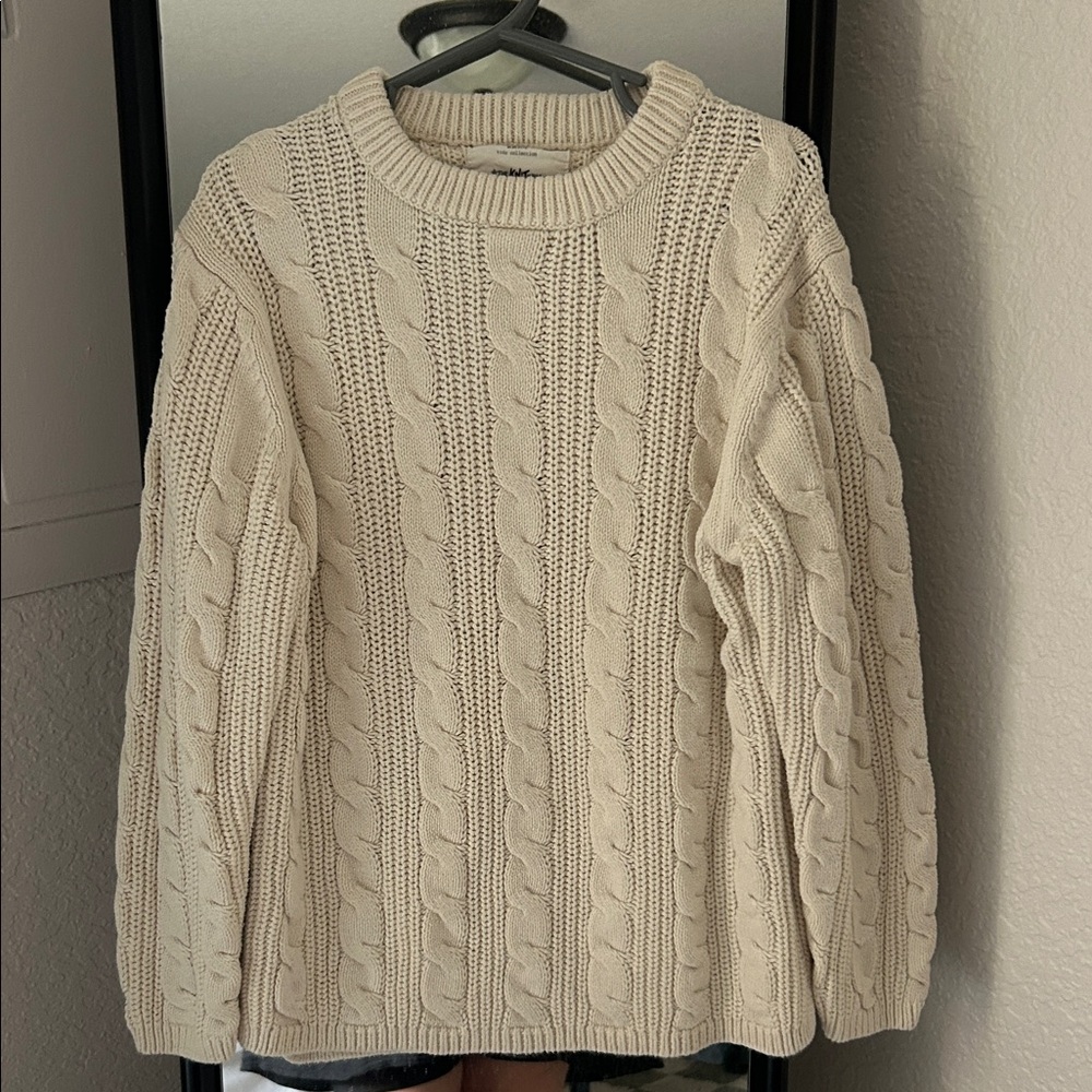 Zara Cream Cable Knit Sweater